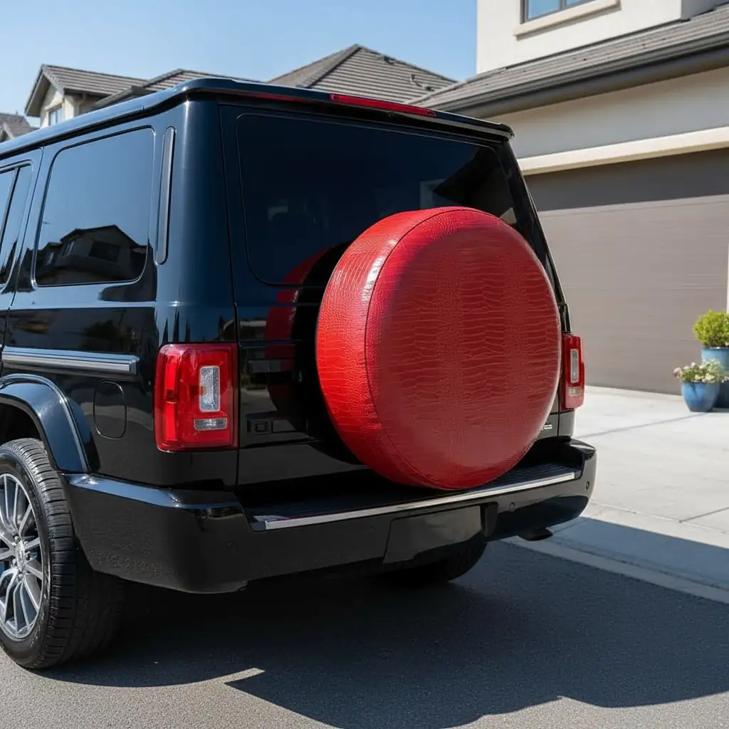 Snake Red Skin Spare Wheel Tire Cover